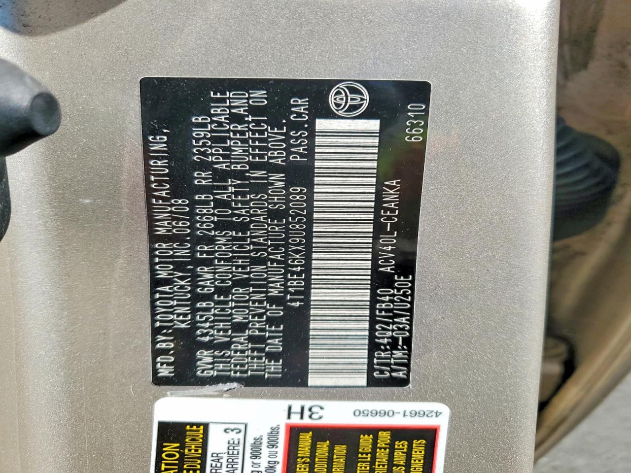 2009 Toyota Camry le