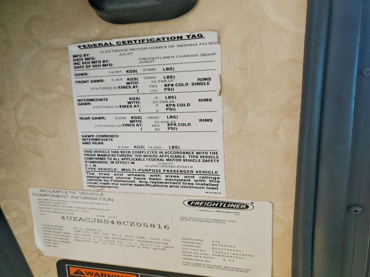 2008 Freightliner RV