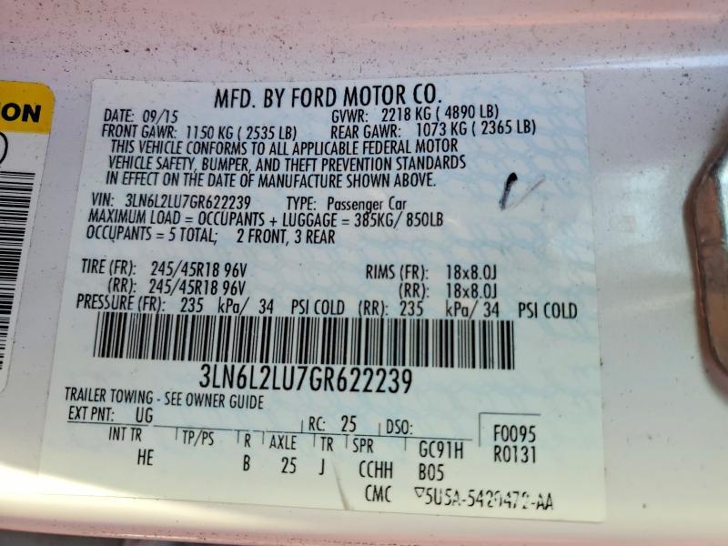 2016 Lincoln Mkz Hybrid