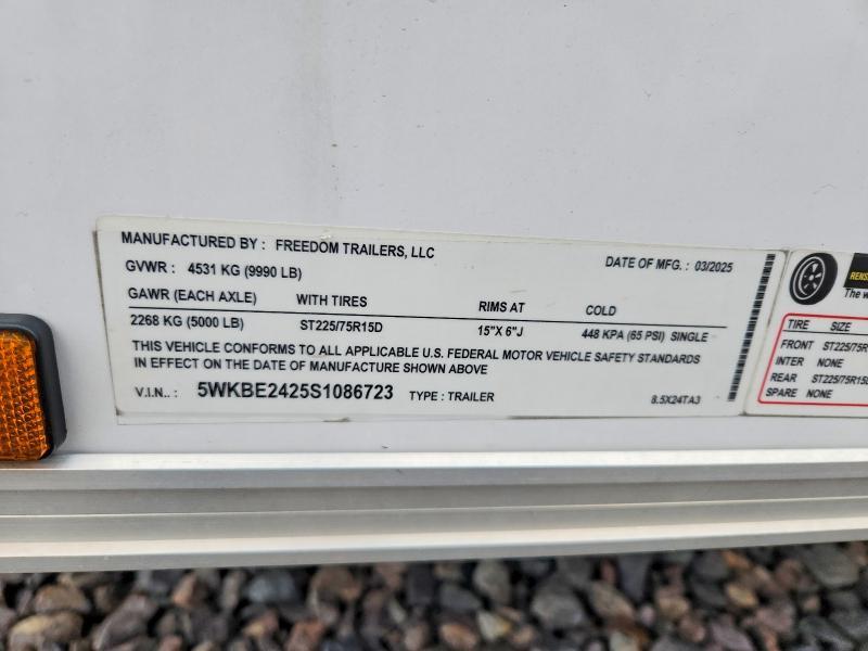 2025 Freedom Trailers 2025 Freedom 8.5X24TA3 Enclosed Cargo Trailer
