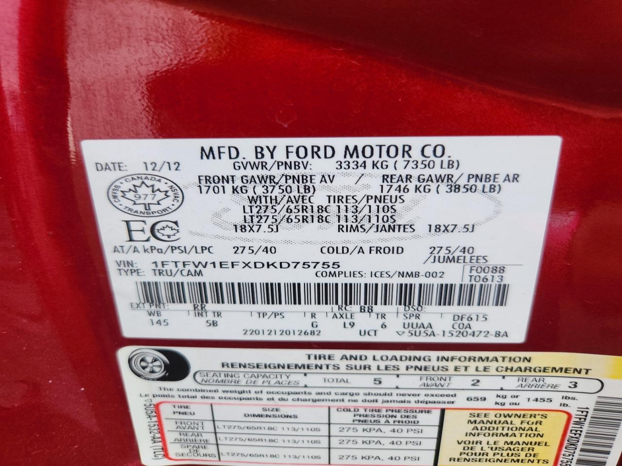 2013 Ford F150 Supercrew