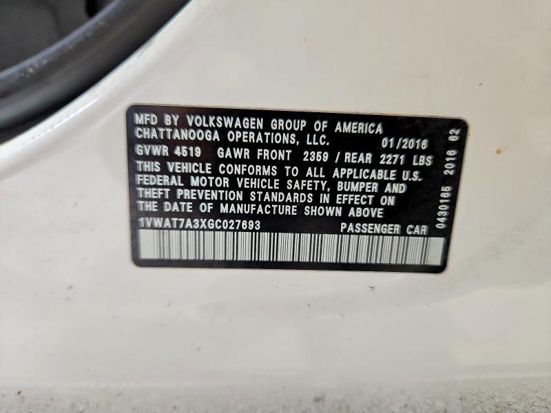 2016 Volkswagen Passat s