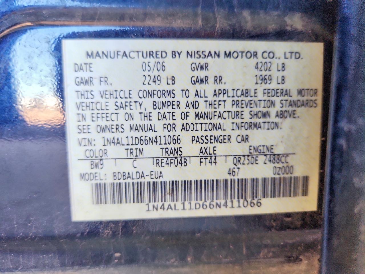 2006 Nissan Altima 2.5