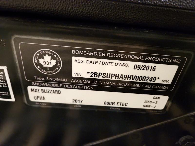 2017 Skidoo MXZ