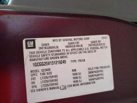 2003 Chev Rolet Express 2500 Delivery van