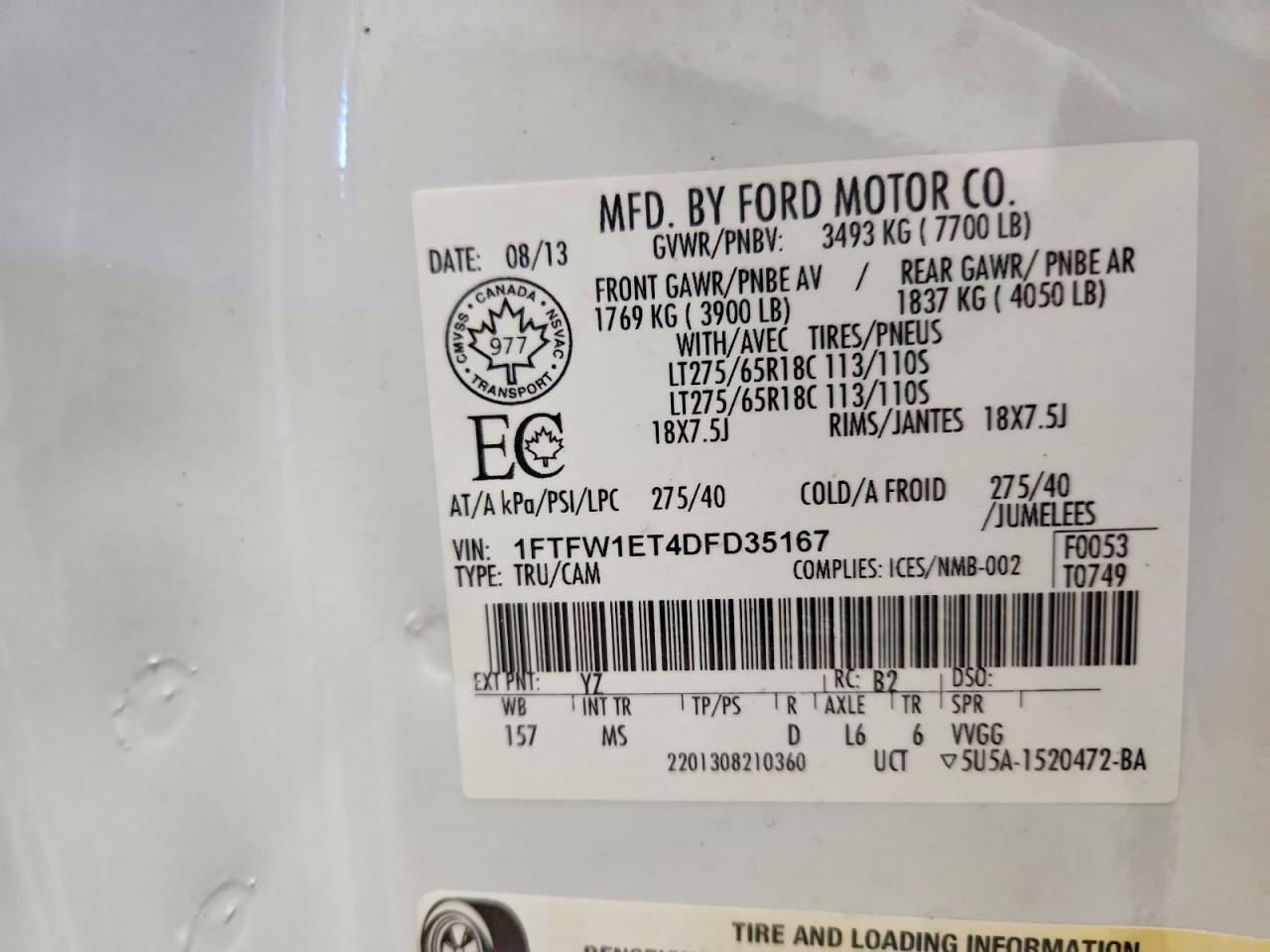 2013 Ford F150 Supercrew