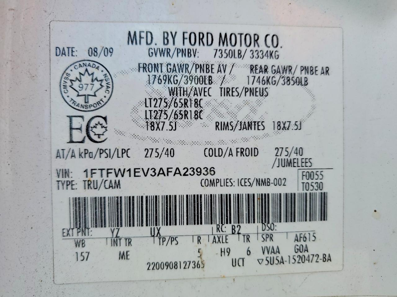 2010 Ford F150 Supercrew