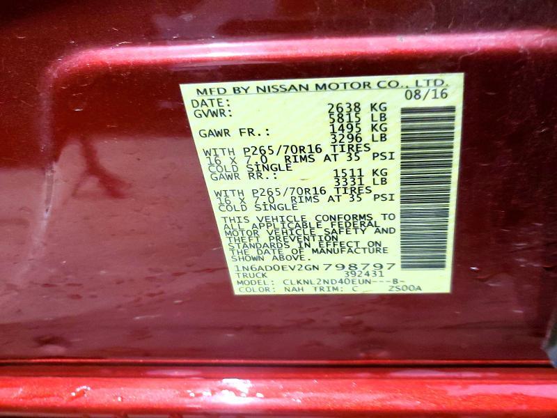 2016 Nissan Frontier sv