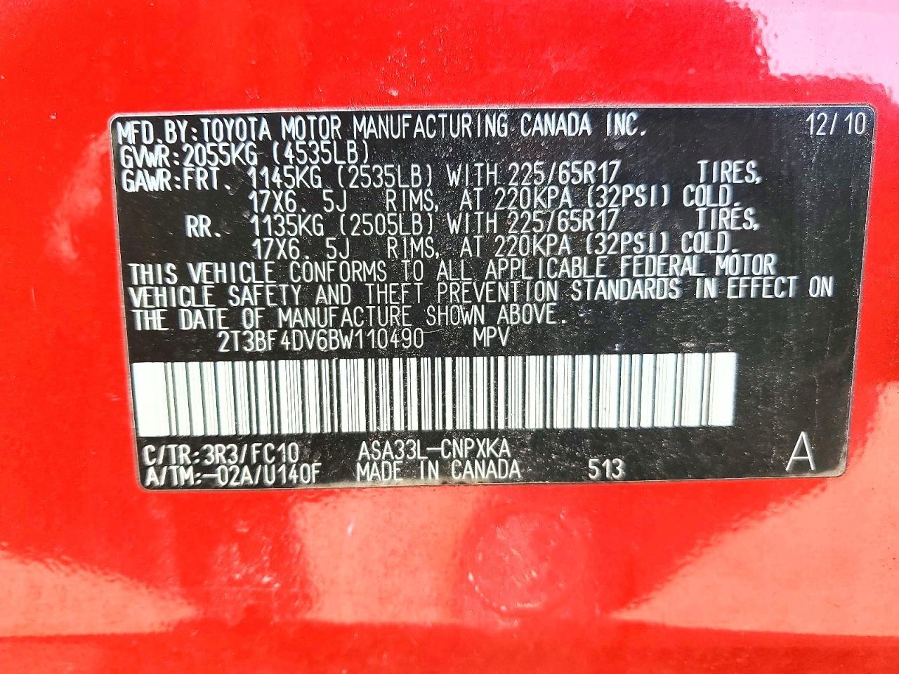 2011 Toyota Rav4 Base