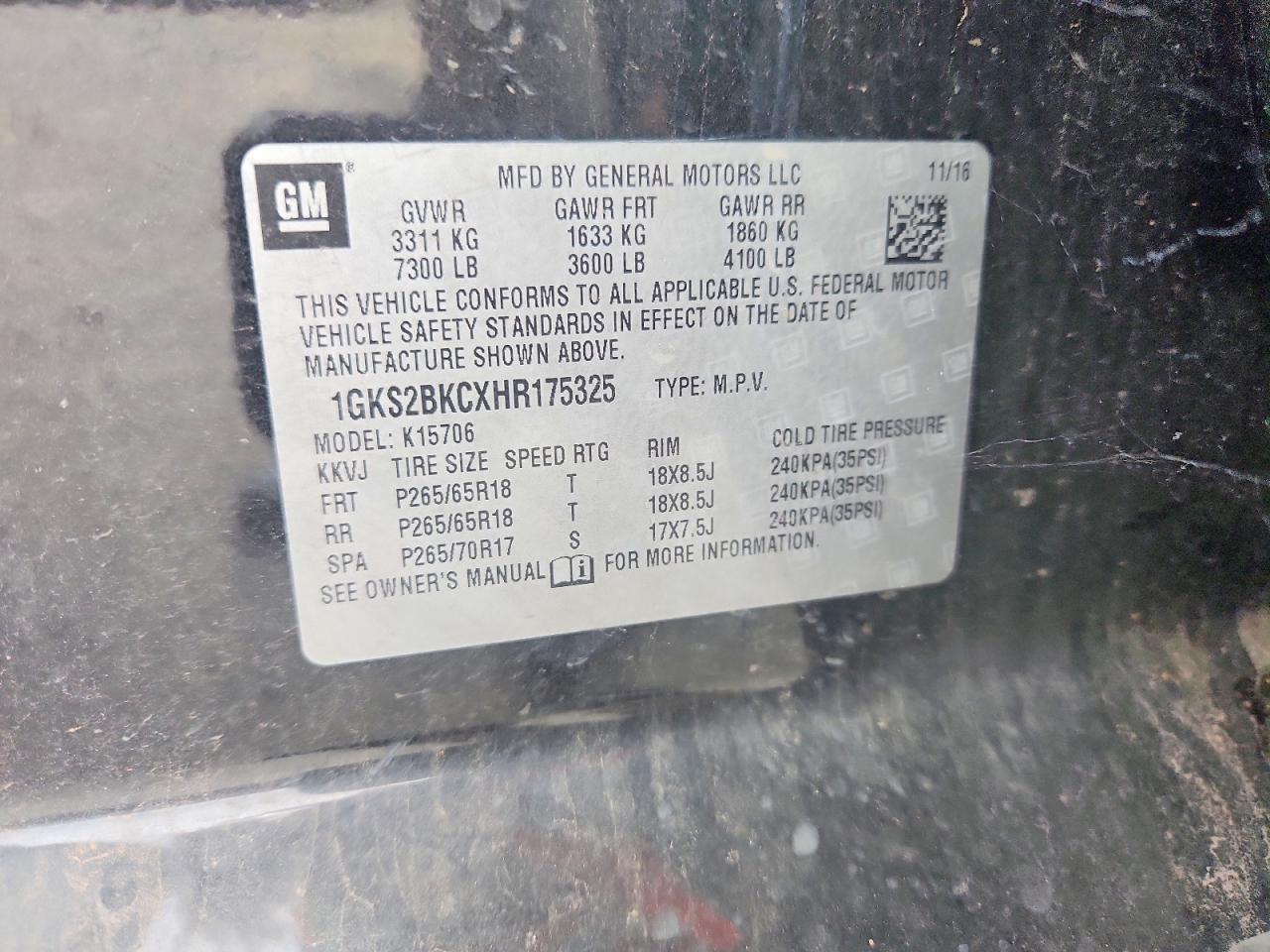 2017 GMC Yukon slt