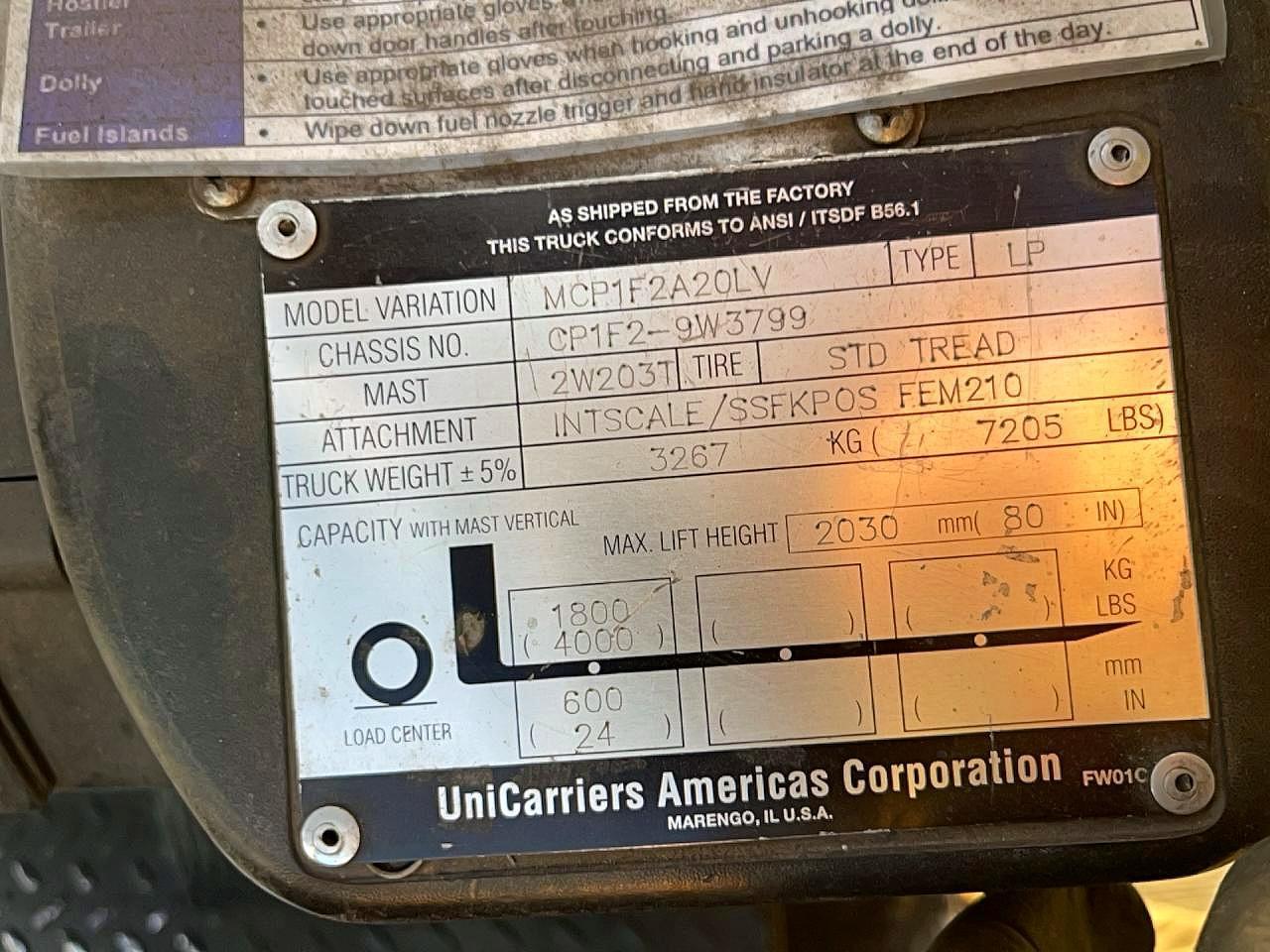 2014 Nissan MCP1F2A20LV Forklift