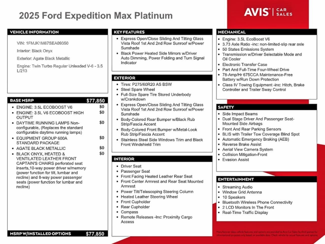2025 Ford Expedition max Platinum