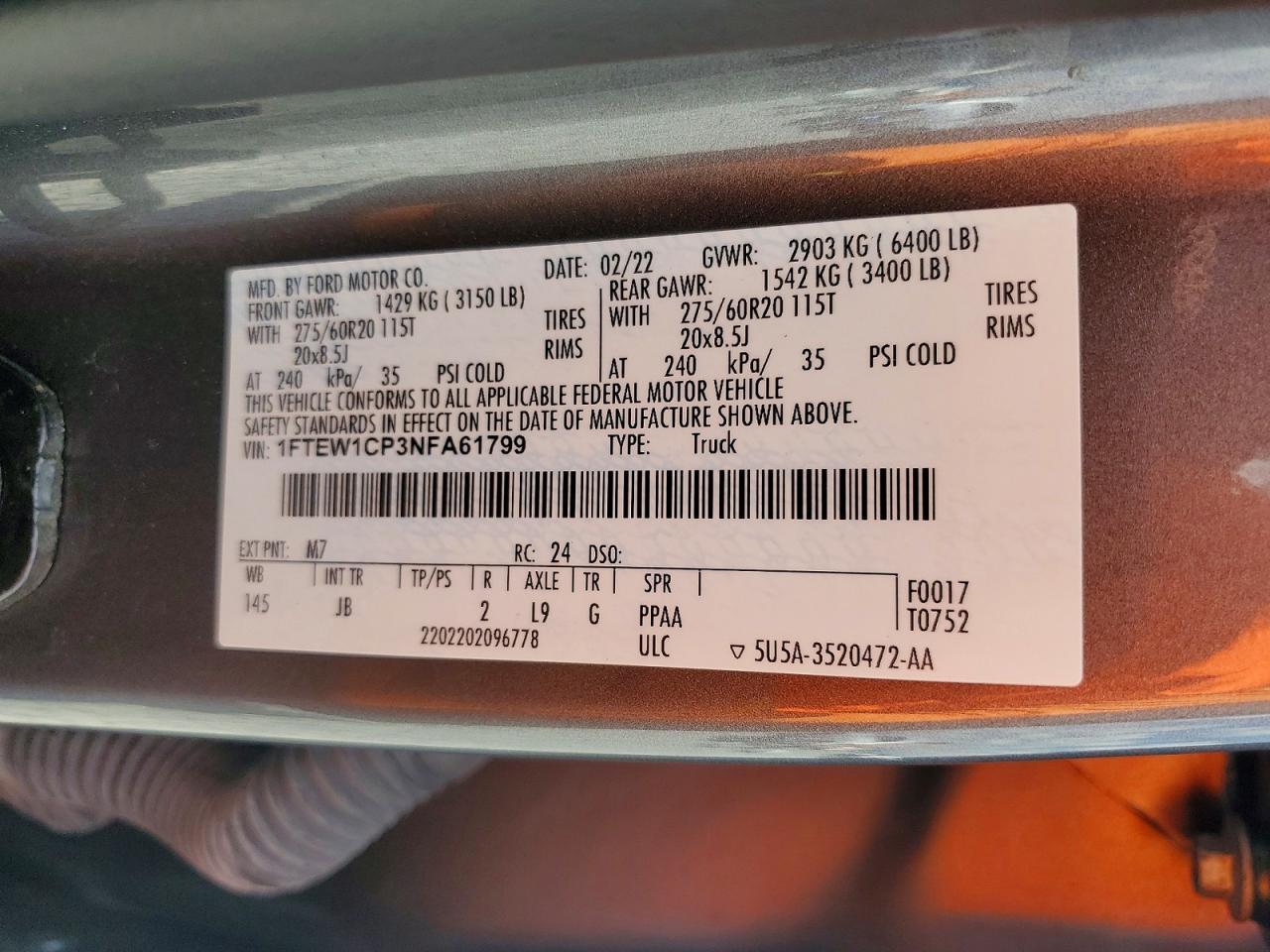 2022 Ford F150 Supercrew