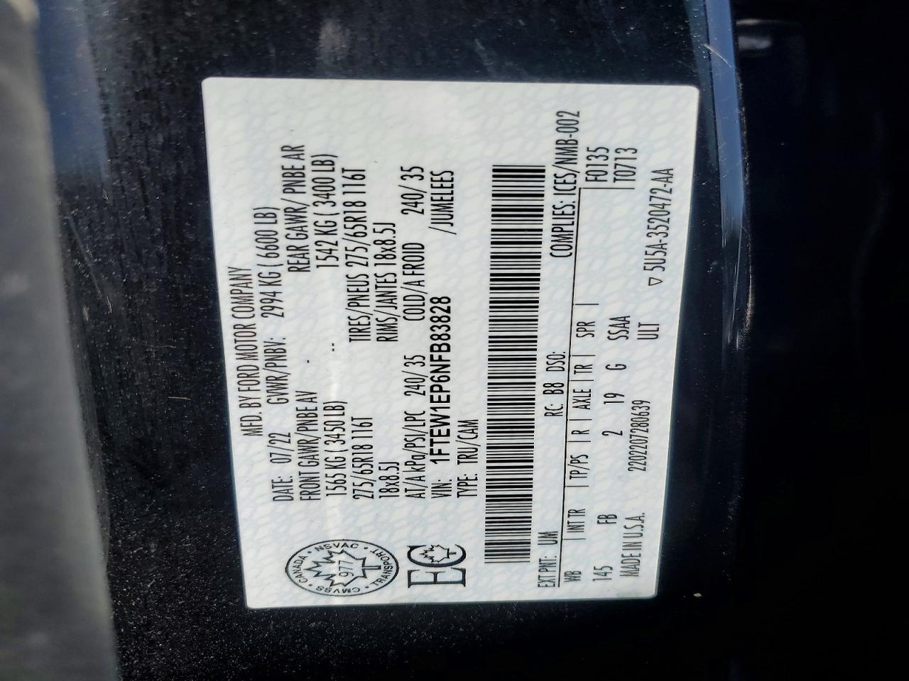 2022 Ford F150 Supercrew