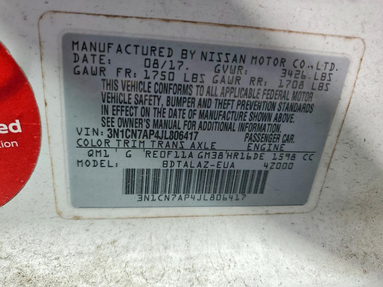 2018 Nissan Versa s Plus