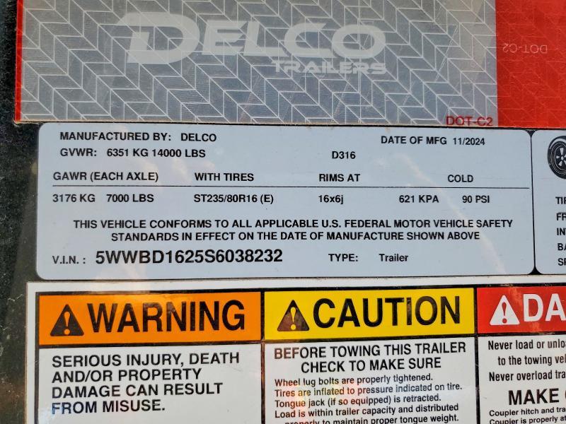 2025 Delco Dump Trailer