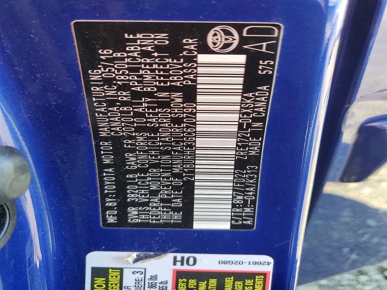 2016 Toyota Corolla s Plus