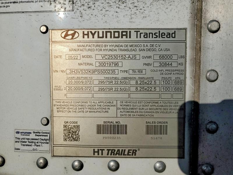2023 Hyundai Translead Inc 2023 Hyundai Translead VC2530152-AJS DRY Van Trail