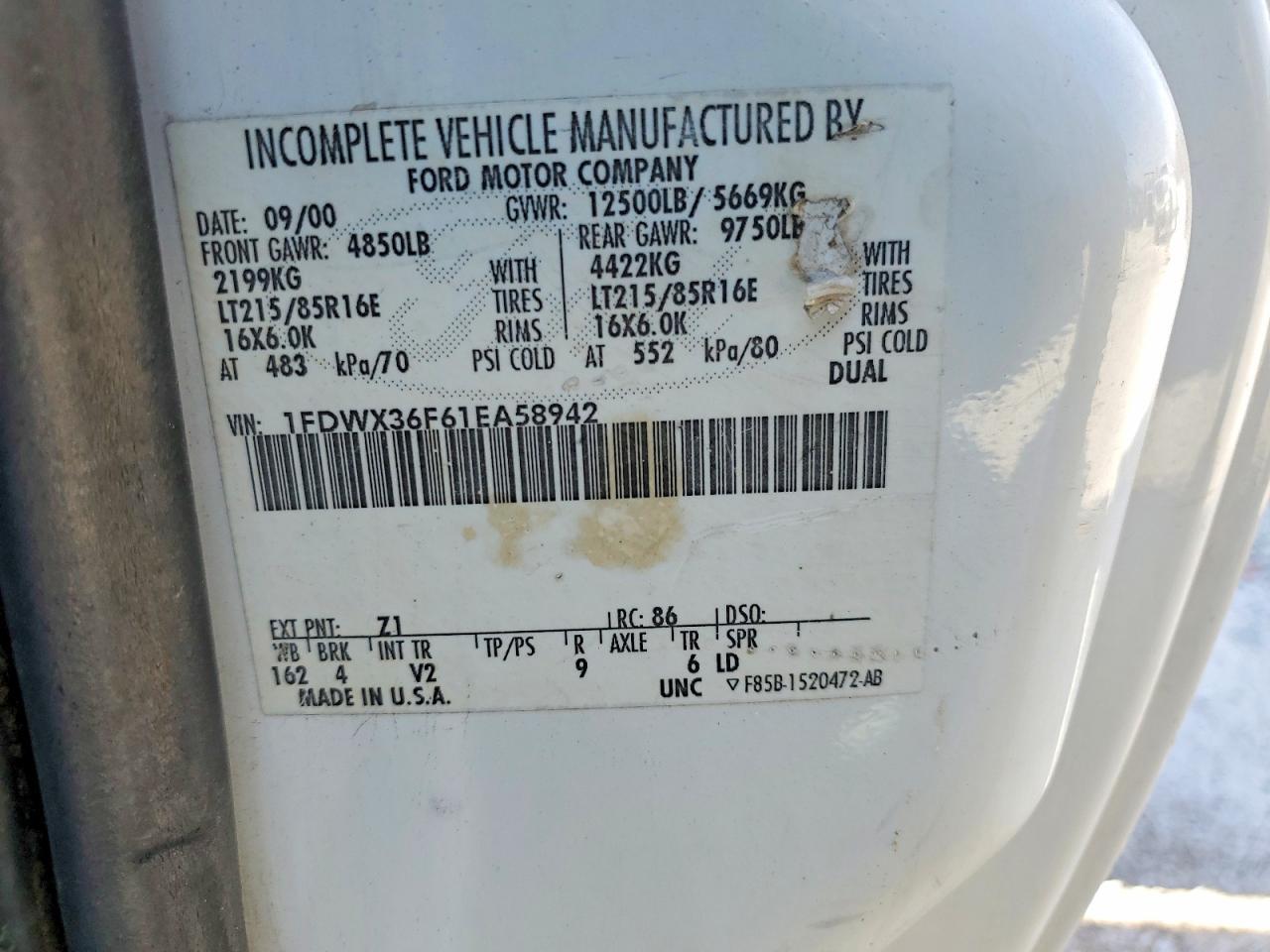 2001 Ford F350 Super Duty Utility / Service Truck
