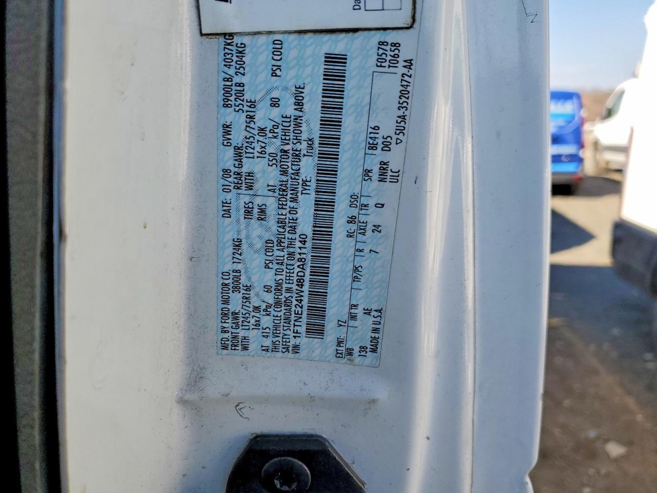 2008 Ford E250 Utility / Service van