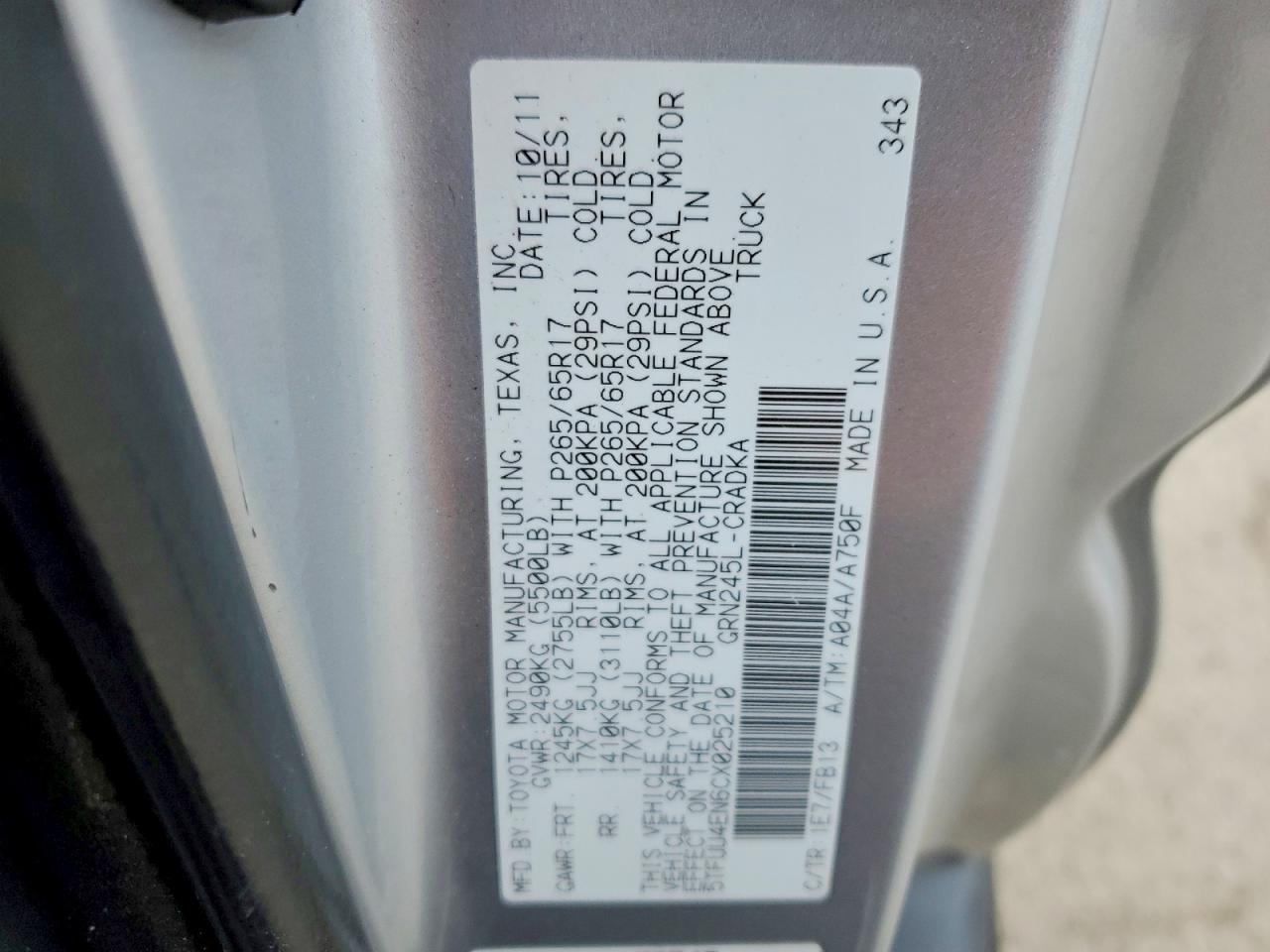 2012 Toyota Tacoma V6