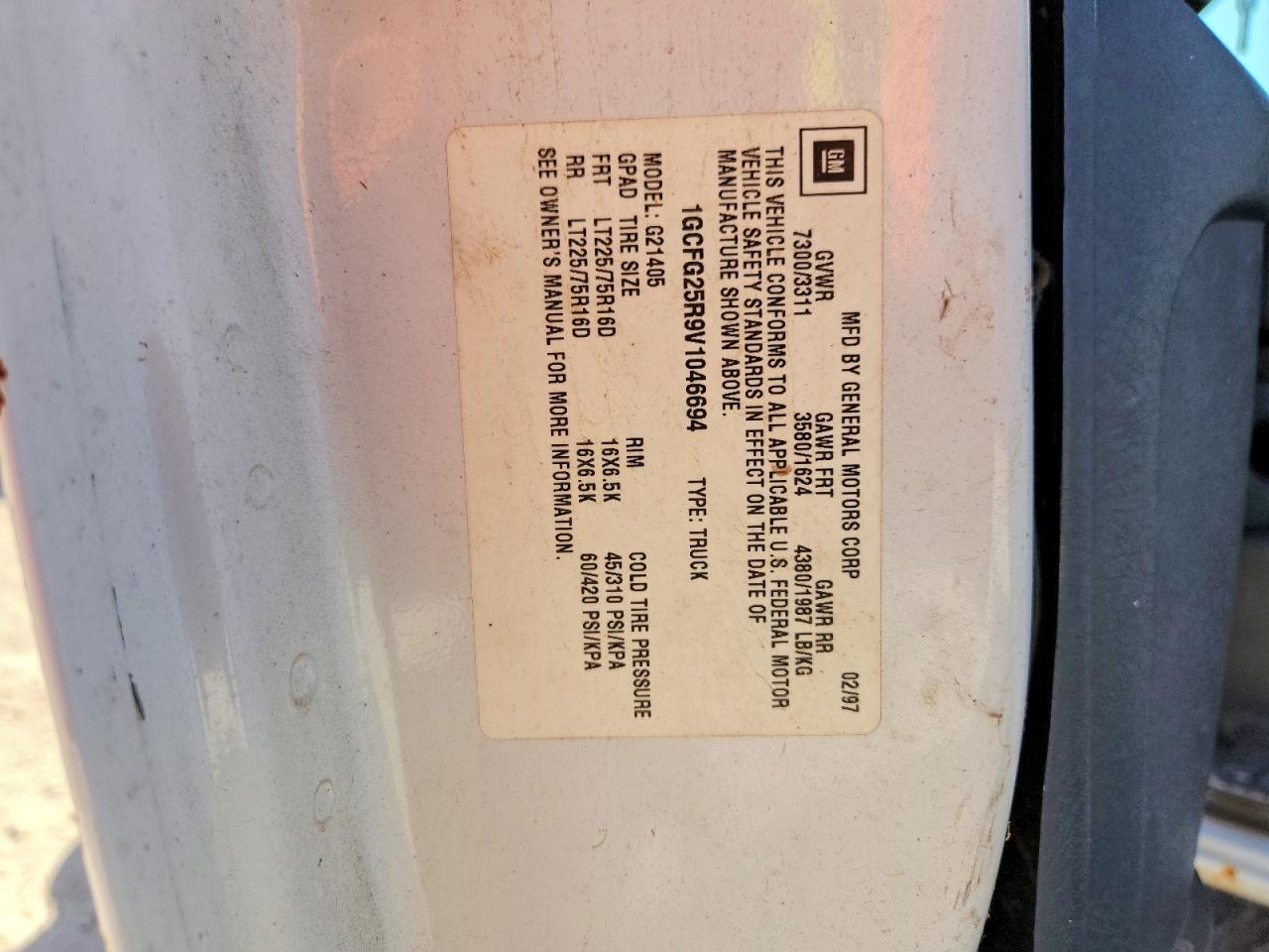 1997 Chev Rolet Express 2500 Utility / Service van