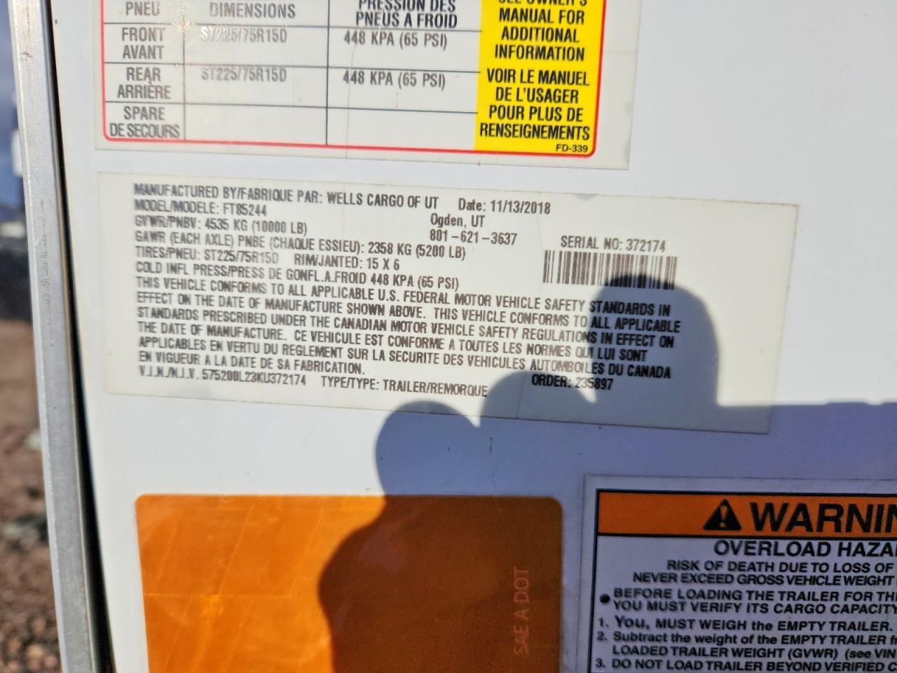 2019 Wellscargo 2019 Wells Cargo FT85244 Enclosed Cargo Trailer