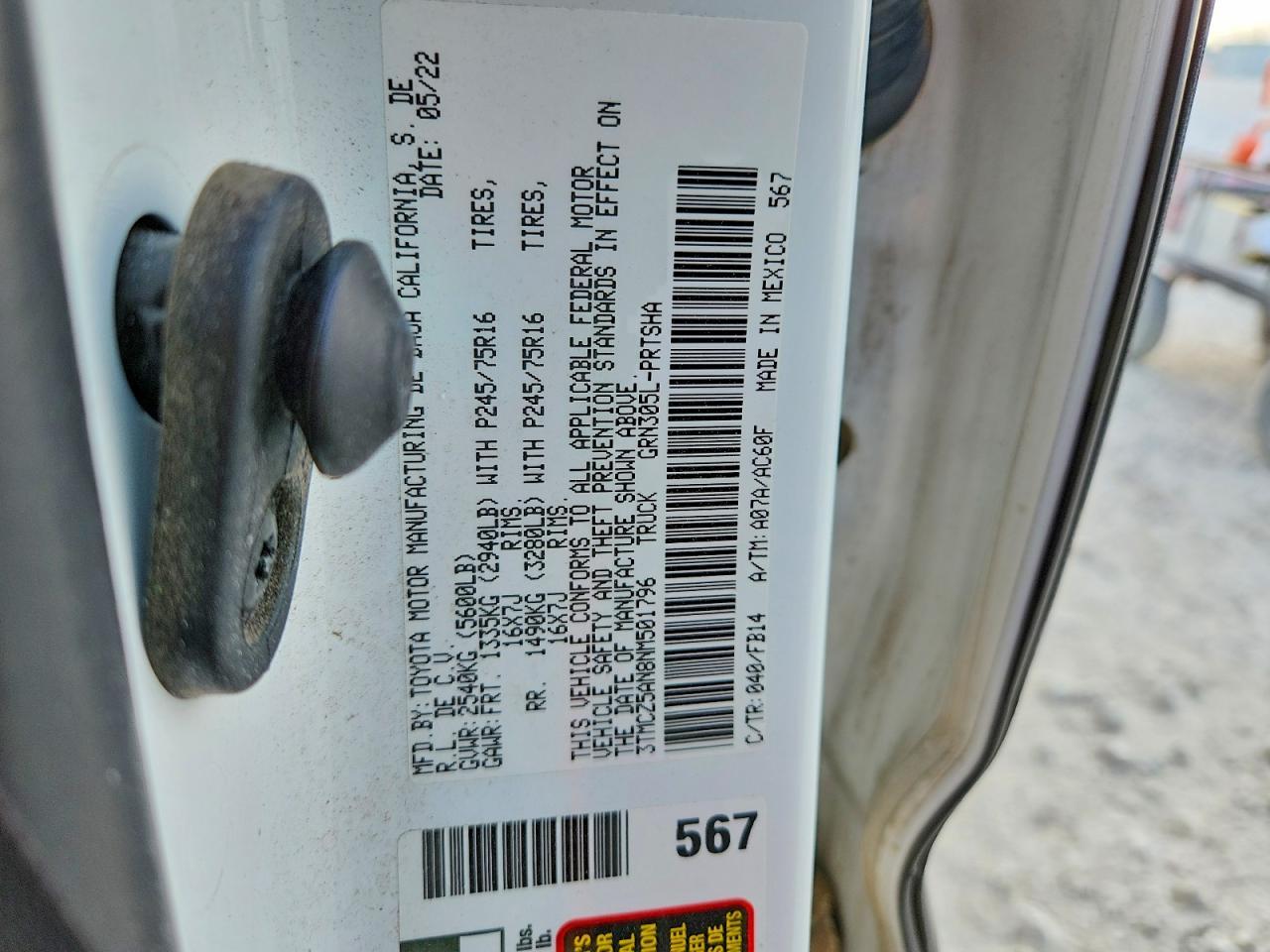 2022 Toyota Tacoma SR V6