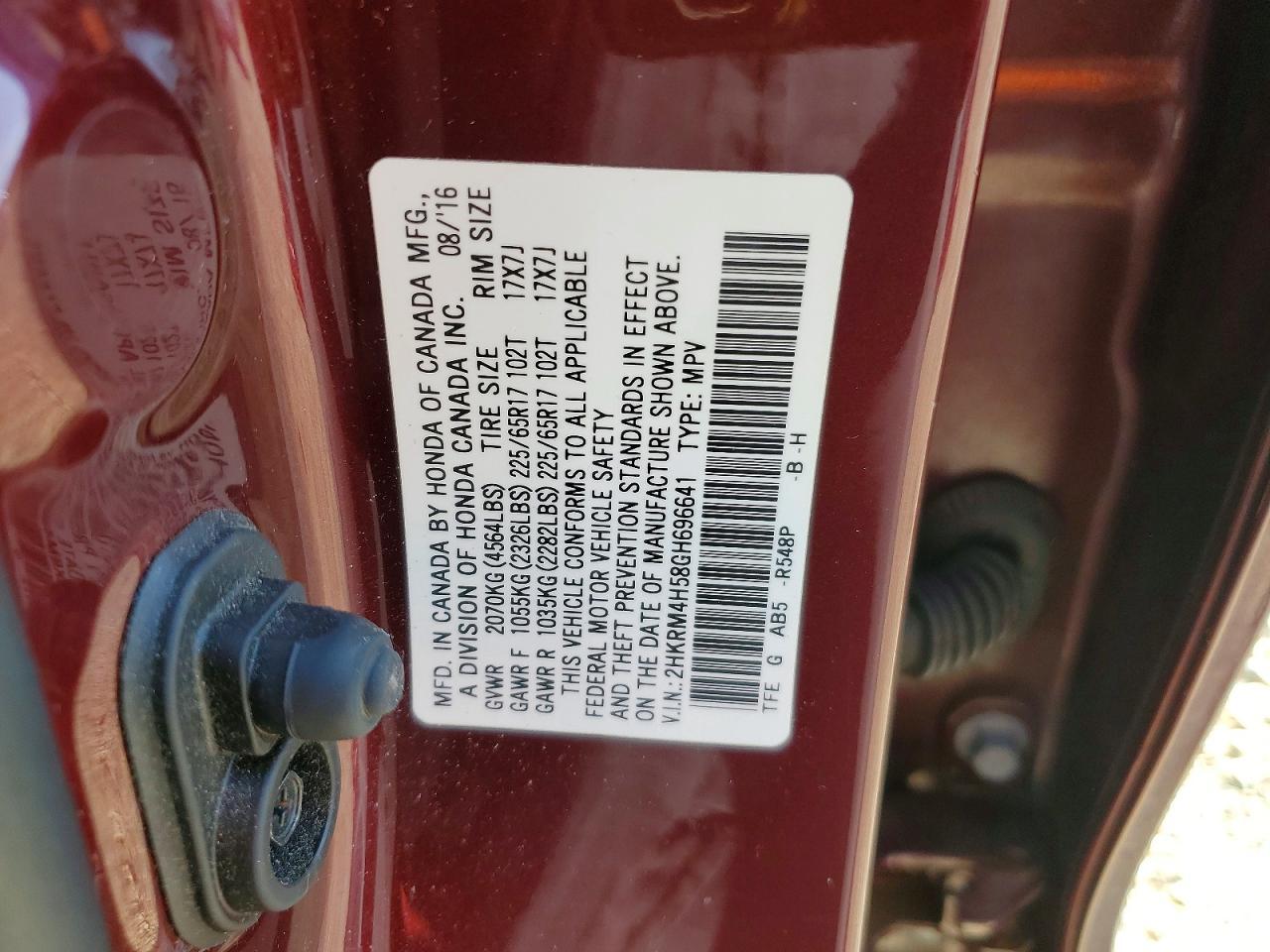 2016 Honda Cr-v ex