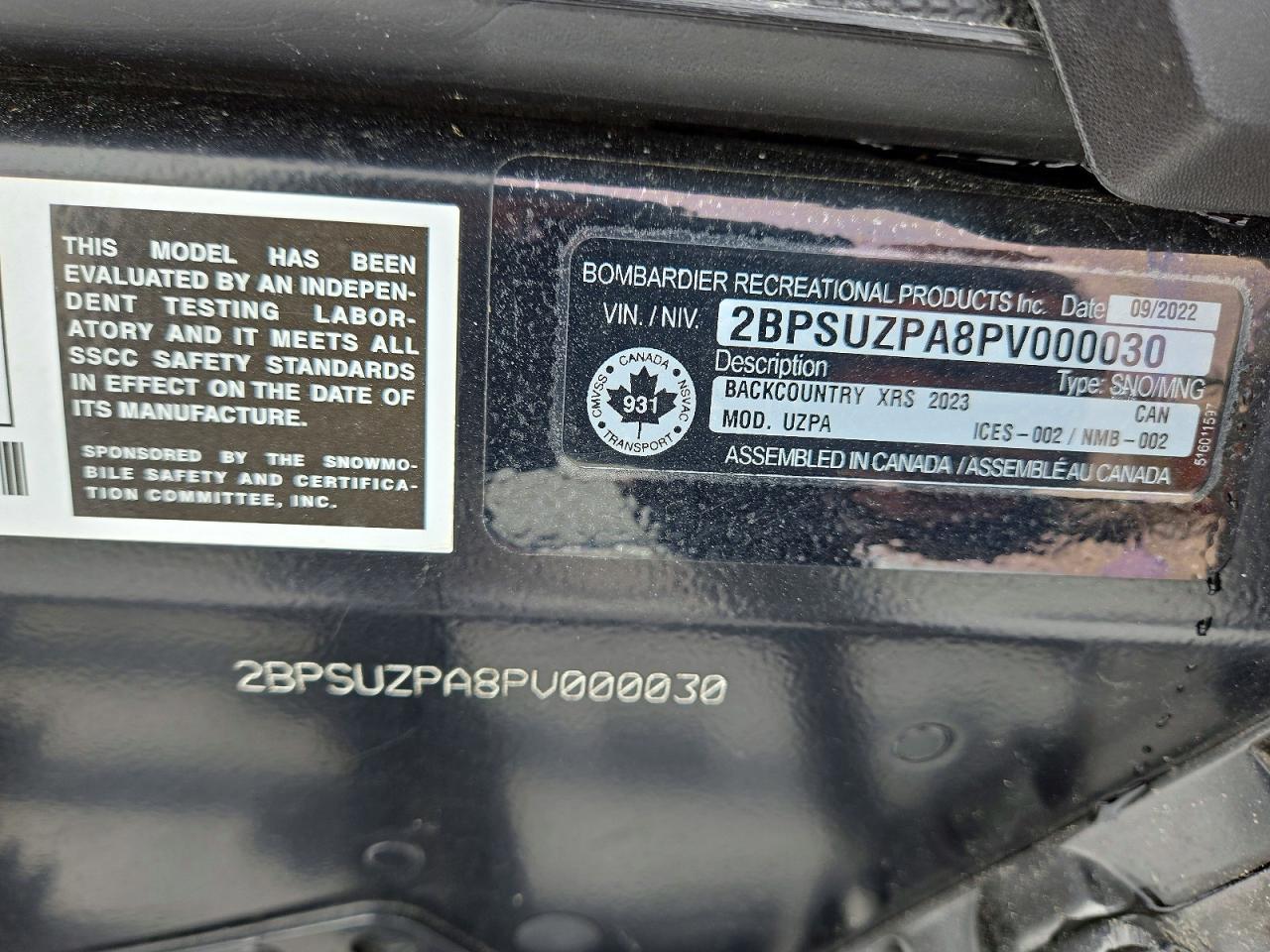 2023 Skidoo 2023 SKI-DOO Backcountry X-RS 85