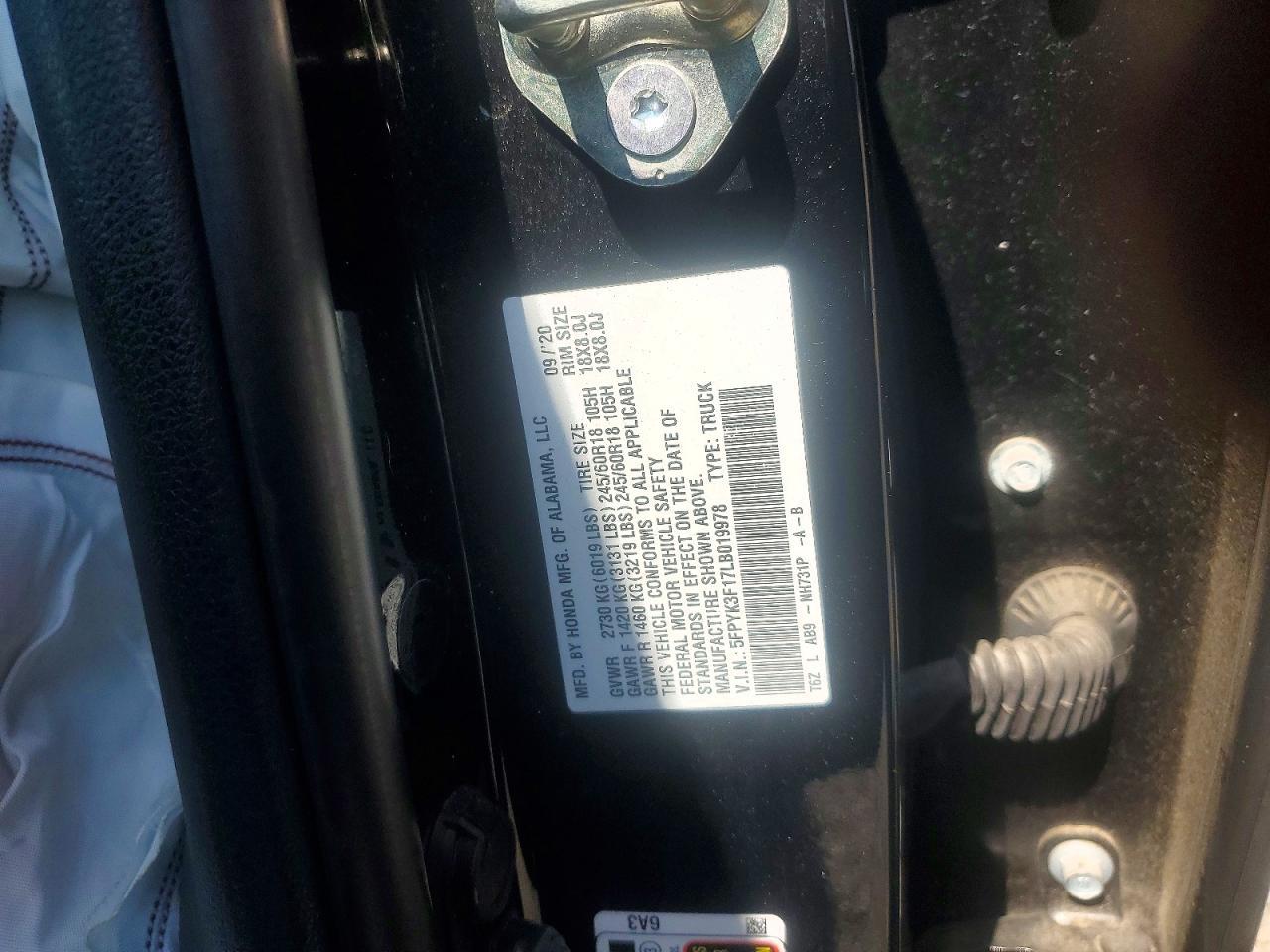2020 Honda Ridgeline Sport