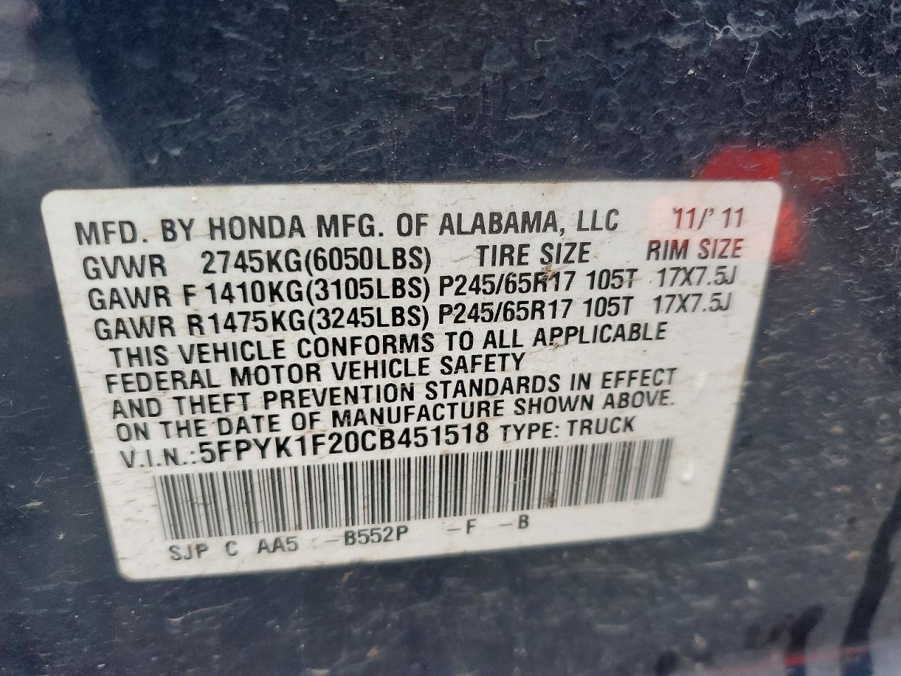 2012 Honda Ridgeline RT