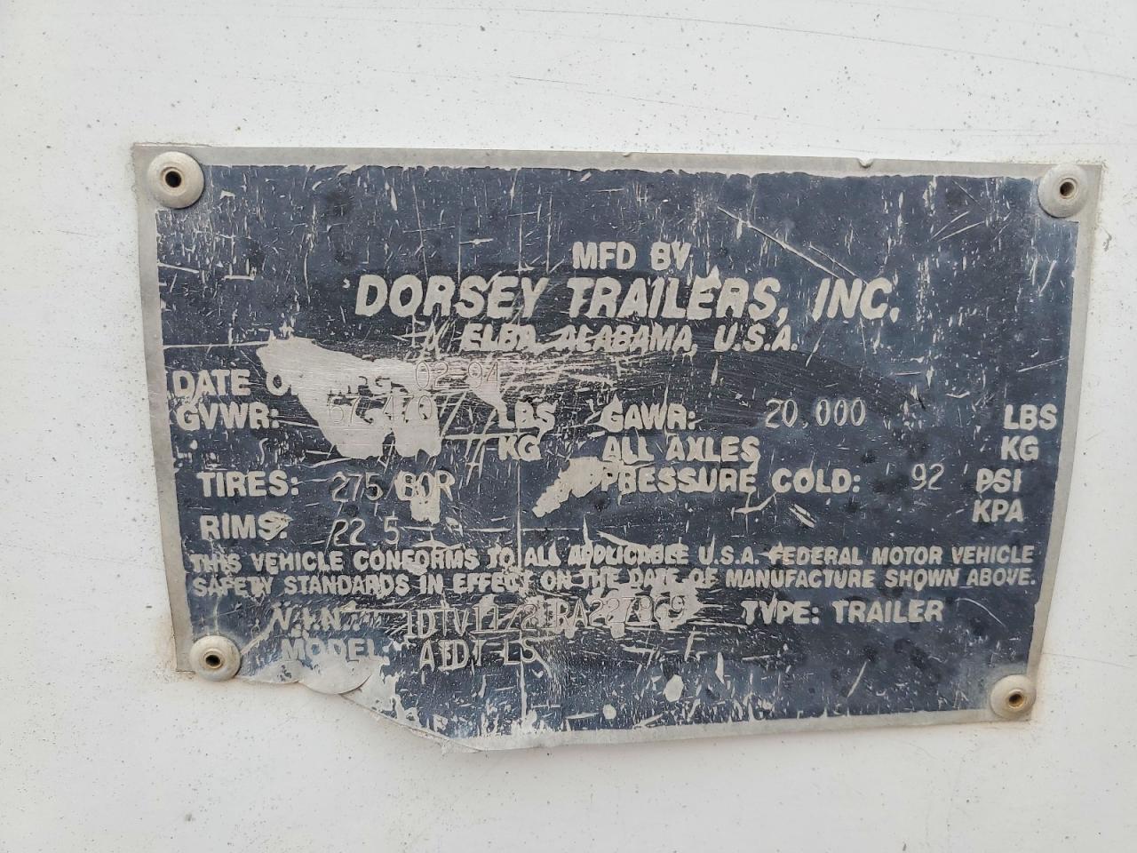 1994 Dukz DRY Van Trailer-DRY Van Trailer