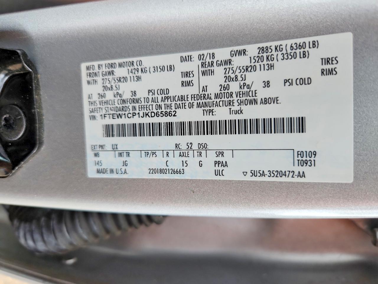 2018 Ford F150 Supercrew