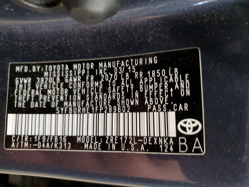 2015 Toyota Corolla le