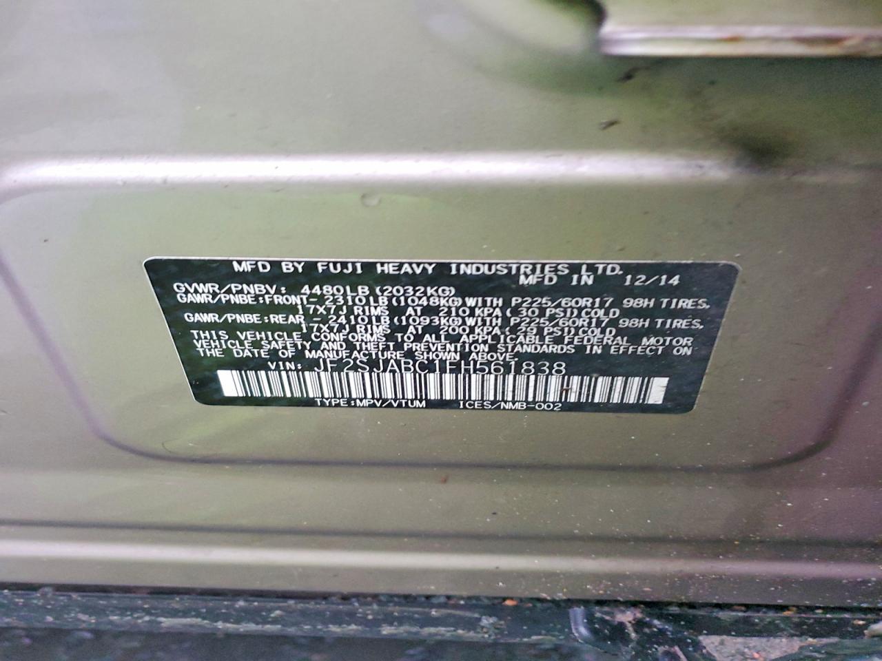 2015 Subaru Forester 2.5i