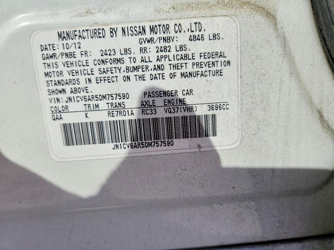 2013 Infiniti G37 Sedan x
