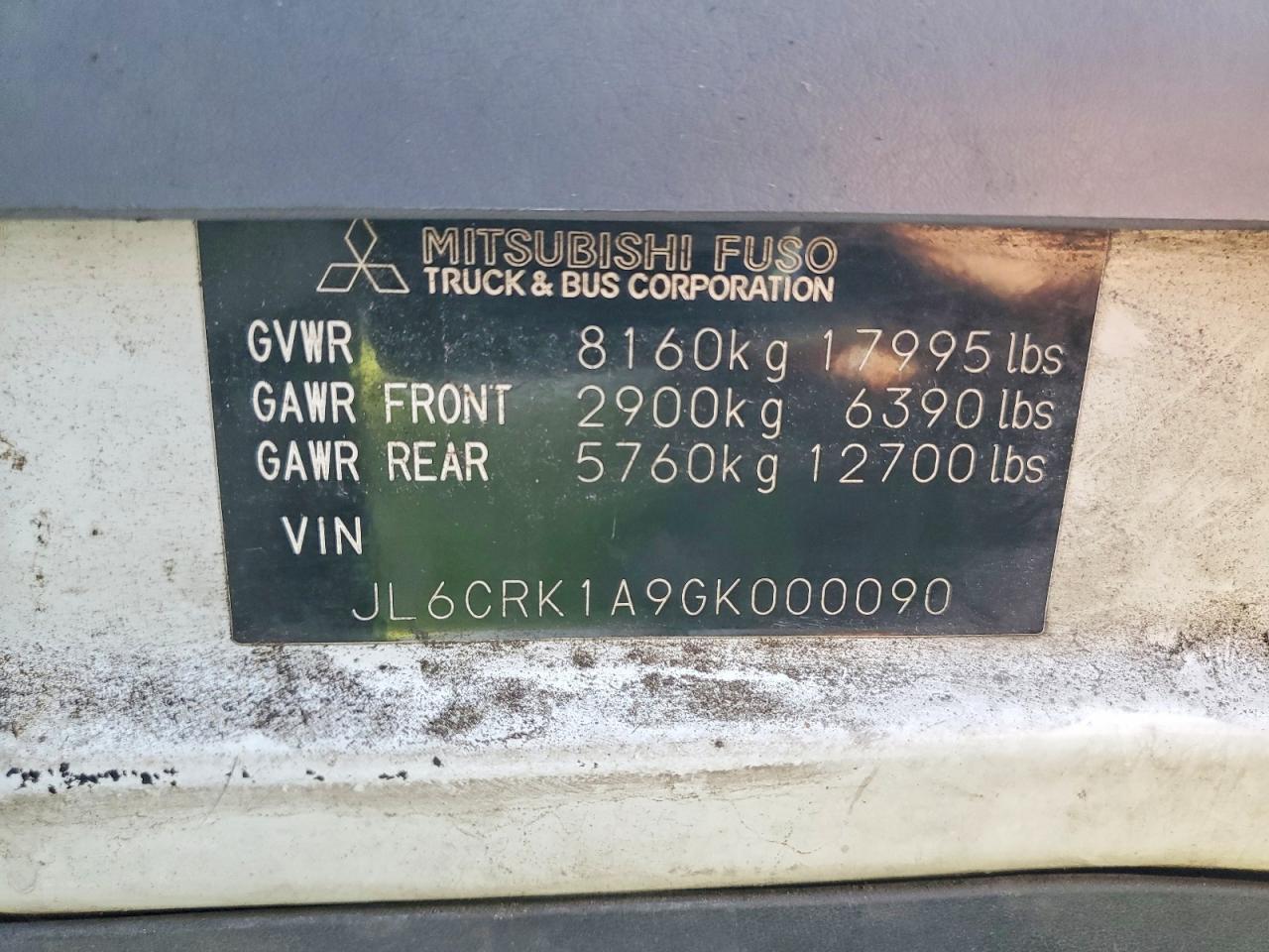 2016 Mitsubishi Fuso FEC92S Delivery Truck