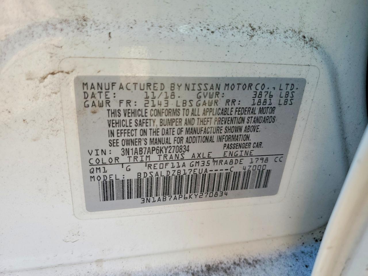 2019 Nissan Sentra sv