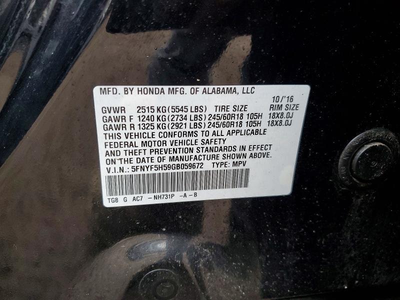 2016 Honda Pilot exl