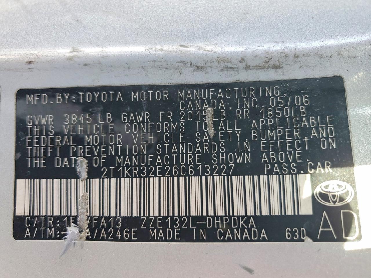 2006 Toyota Matrix Base