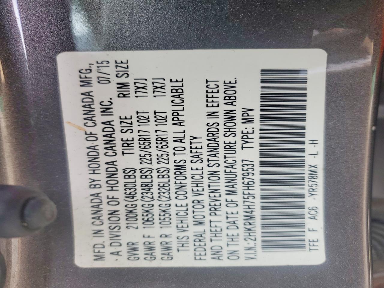 2015 Honda Cr-v exl