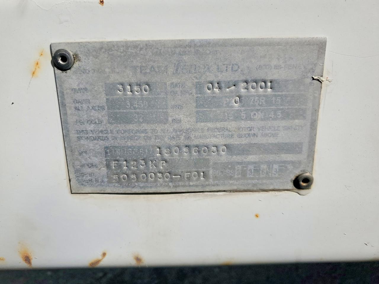 2001 Fenex 2001 Team Fenex F123KP Manhole Support Trailer