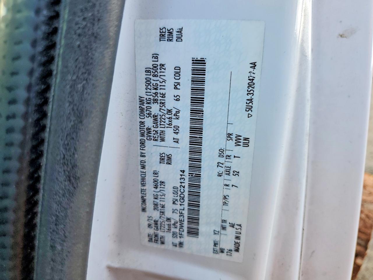 2016 Ford E350 BOX Truck