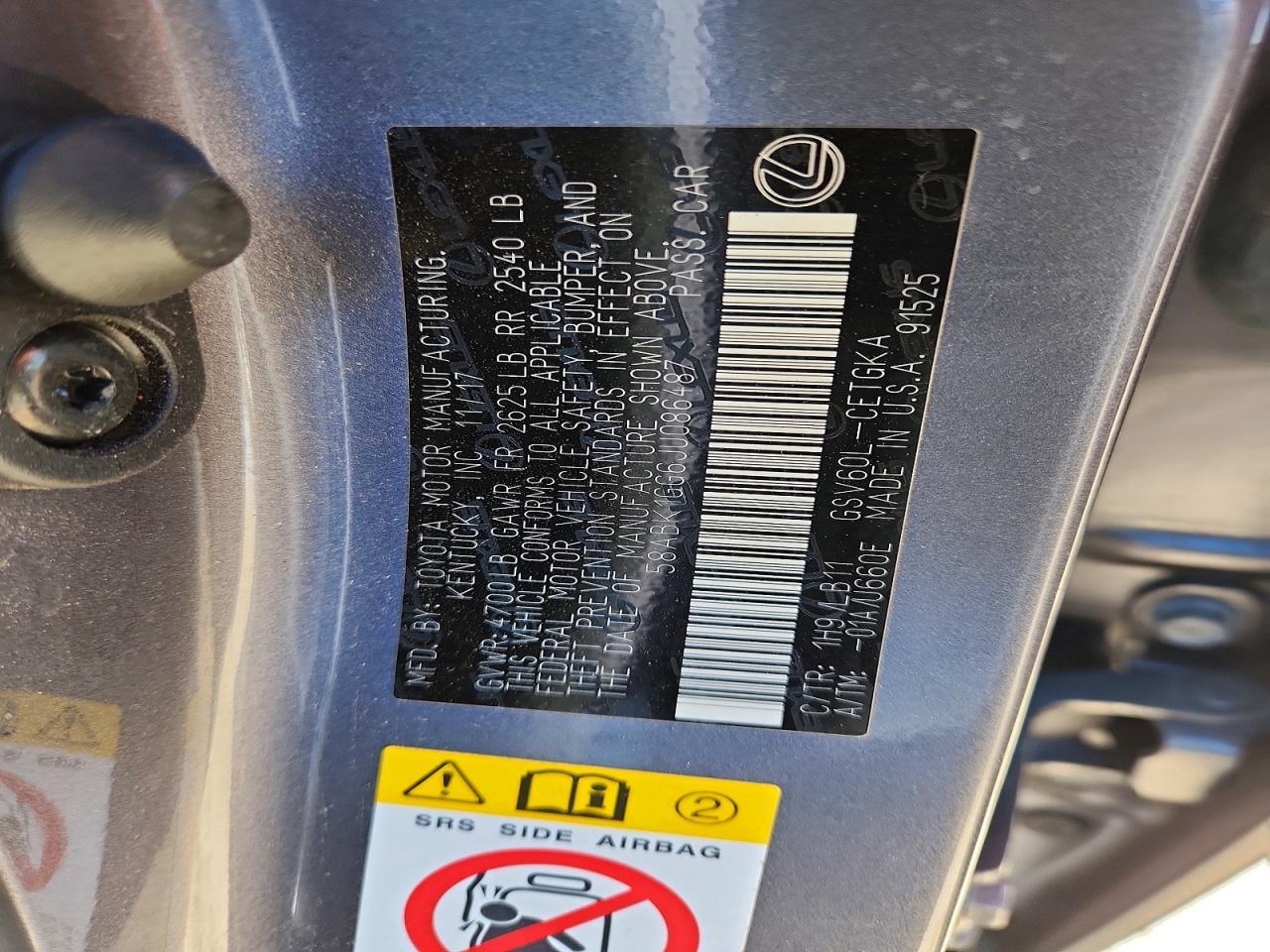 2018 Lexus Es 350 Base