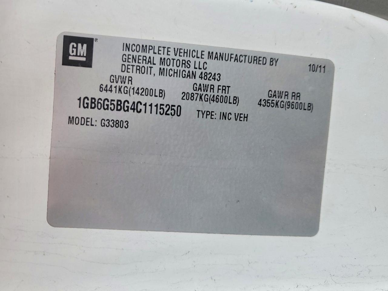 2012 Chev Express G4500