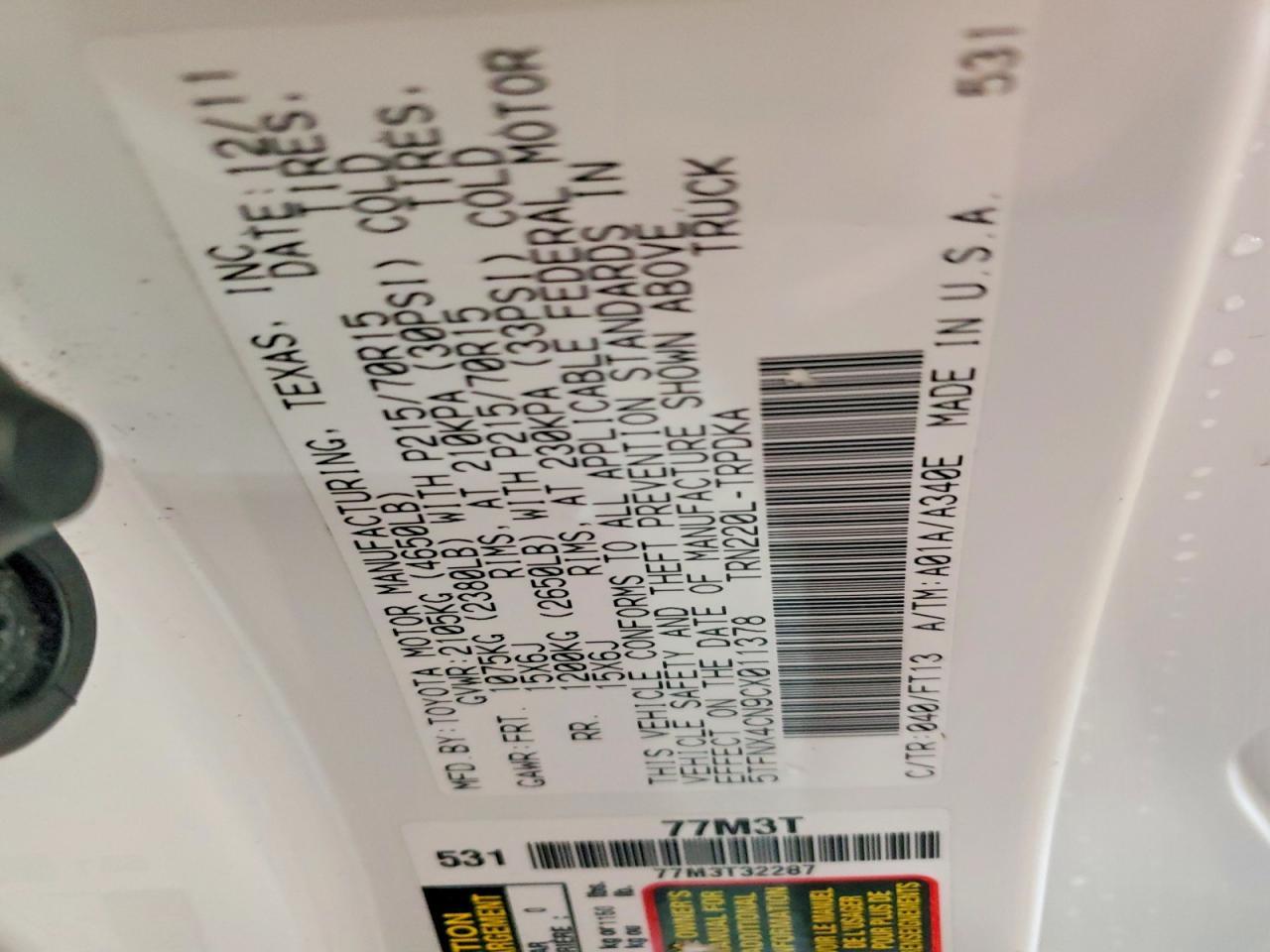 2012 Toyota Tacoma Base