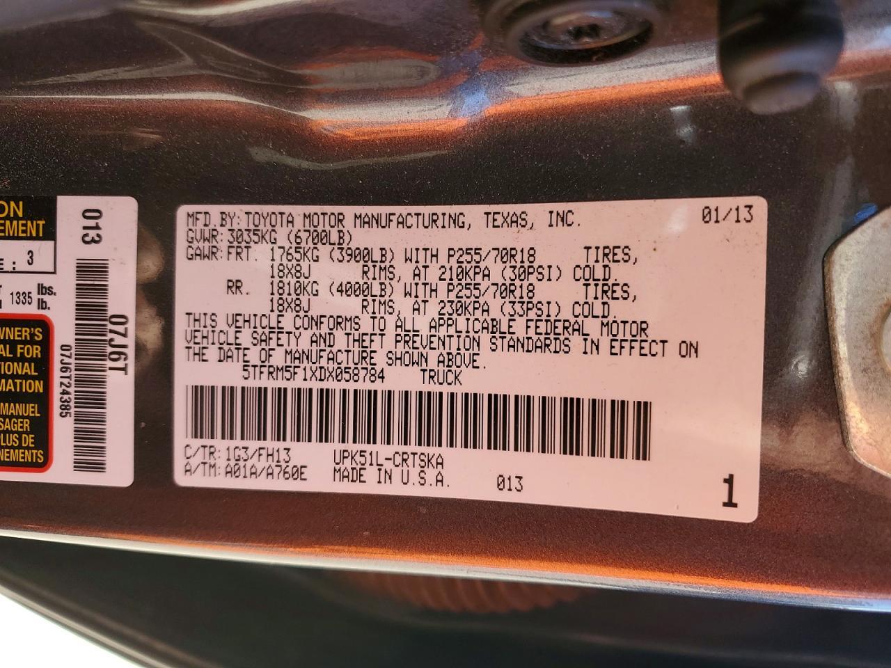 2013 Toyota Tundra Grade