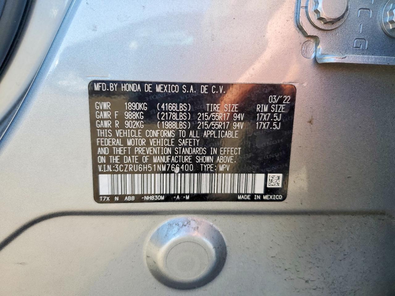 2022 Honda Hr-v ex