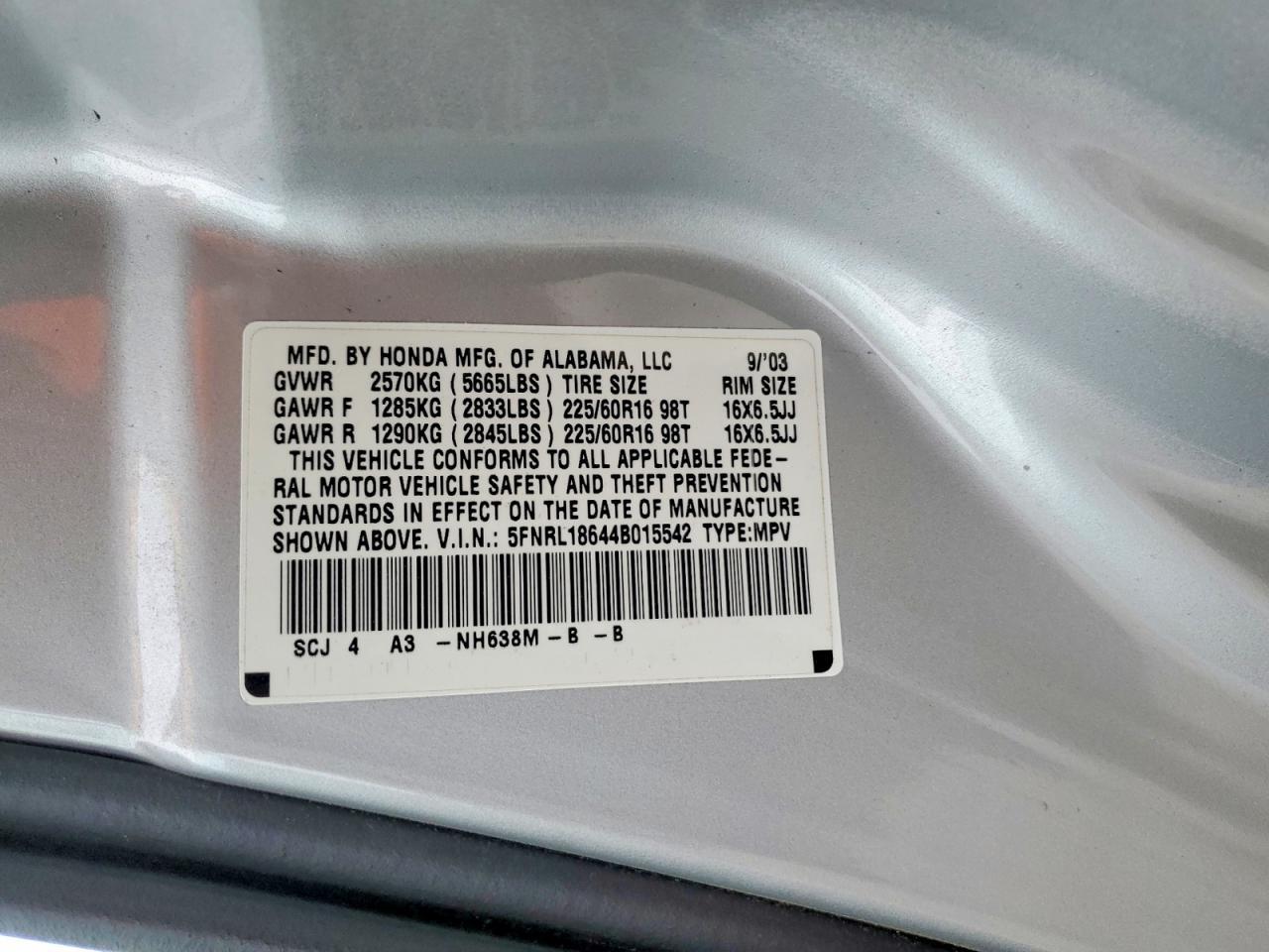 2004 Honda Odyssey ex